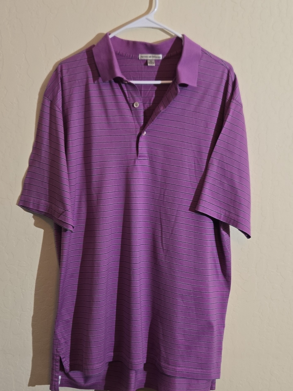Peter Millar Purple Striped Polo